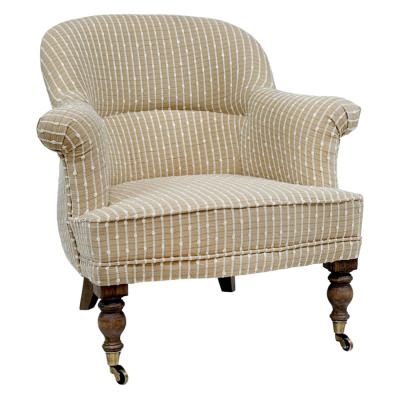 Halston Fabric Slipper Armchair, Stripe