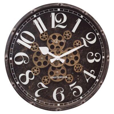 Nextime Henry Metal Round Skeleton Wall Clock, 50cm