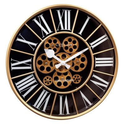 Nextime William Metal Round Skeleton Wall Clock, 50cm