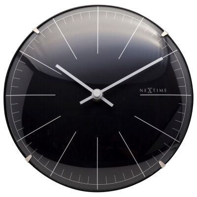 NeXtime Mini Dome Table / Wall Clock, 20cm, Black