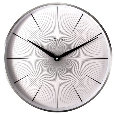NeXtime 2 Seconds Metal Frame Wall Clock, 40cm, White
