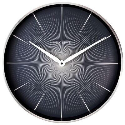 NeXtime 2 Seconds Metal Frame Wall Clock, 40cm, Black