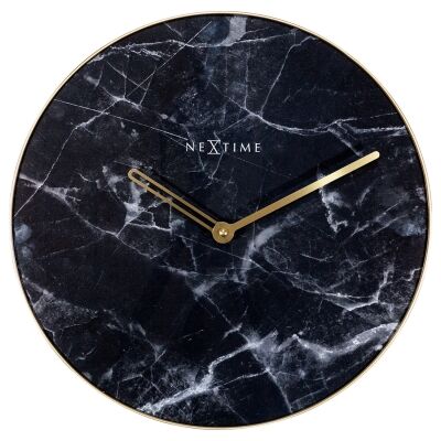 NeXtime Marble Wall Clock, 40cm, Black