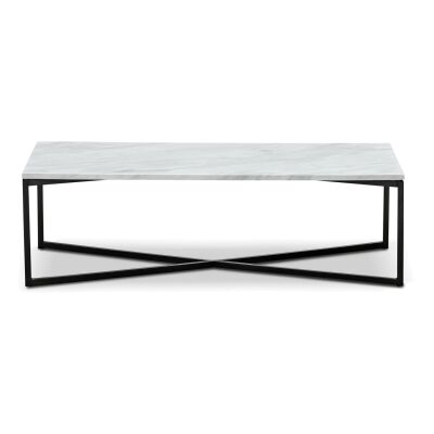 Ellie Cultured Marble & Stainless Steel Coffee Table, 120cm