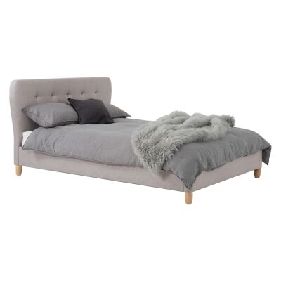 Cooper Microfibre Fabric Bed, Queen, Grey