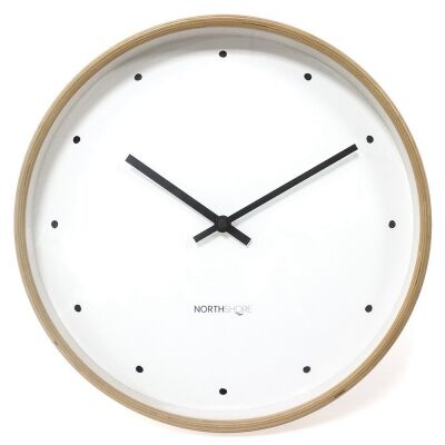 Northshore Scanny Wooden Round Wall Clock, 32cm