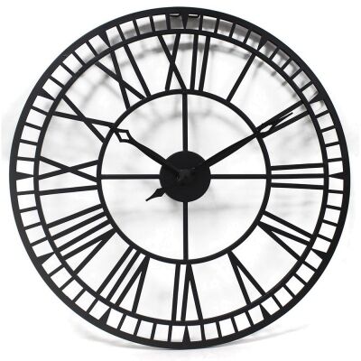 Northshore Porto Iron Round Wall Clock, 60cm, Black