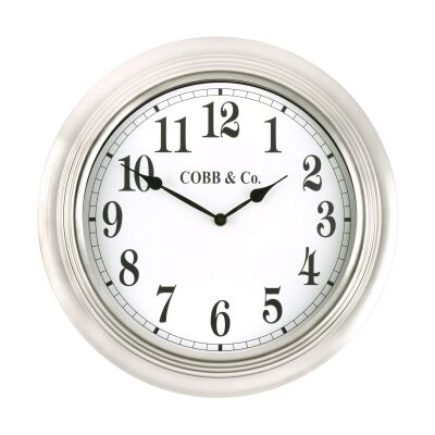 Cobb & Co. Stainless Steel Wall Clock, 38cm