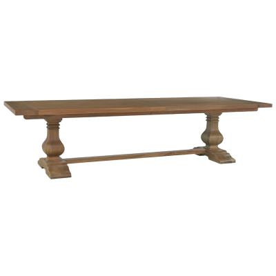Calverton Mahogany Timber Trestle Dining Table, 305cm, Antique French Oak