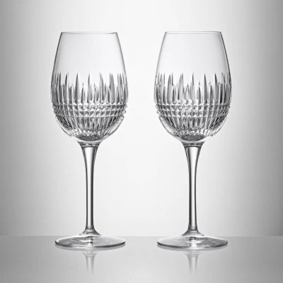 Waterford Lismore Diamond Crystal Goblet Glass, Set of 2