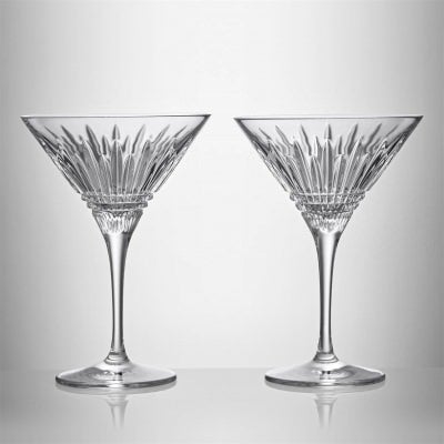 Waterford Lismore Diamond Crystal Martini Glass, Set of 2