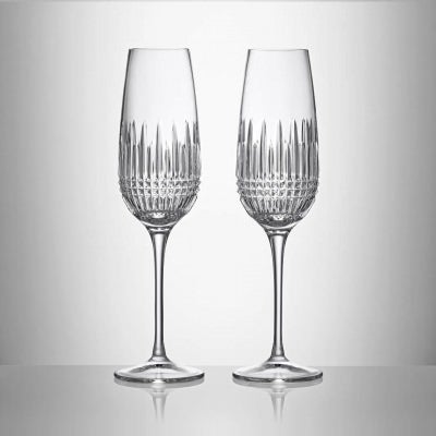 Waterford Lismore Diamond Crystal Flute Glass, 315ml, Set of 2