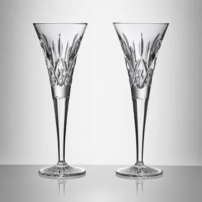 Waterford Lismore Crystal Toasting Flute Glass, Set of 2