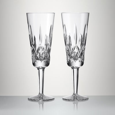 Waterford Lismore Crystal Flute Glass, Set of 2