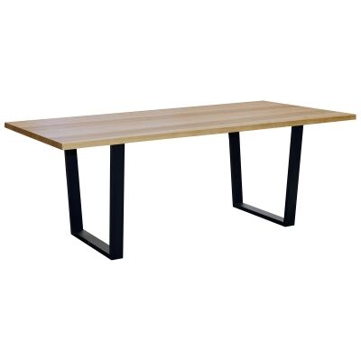 Milsons Blue Gum Timber & Metal Dining Table, 240cm