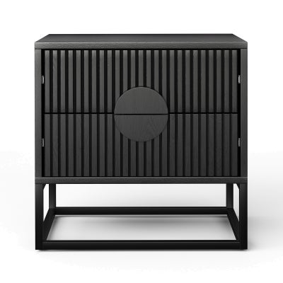 Braxton American Oak Bedside Table, Black