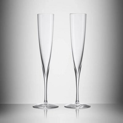 Waterford Elegance Crystal Champagne Trumpet Flute Glass, Set of 2