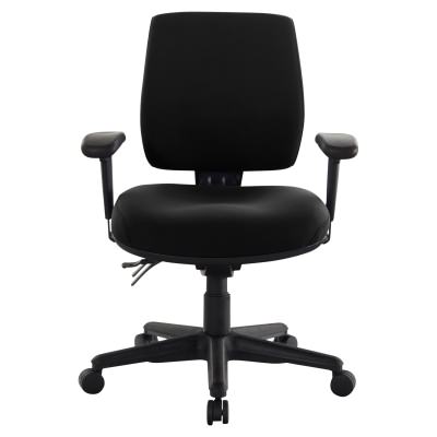 Buro Roma Fabric Office Chair with Arms, Mid Back, Black