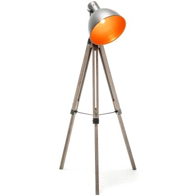 Morrison Timber Tripod Studio Floor Lamp, Grey Oak / Grey