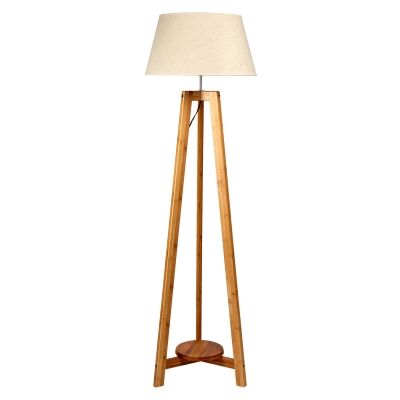 Elsa Bamboo Tripod Floor Lamp, Natural / Beige