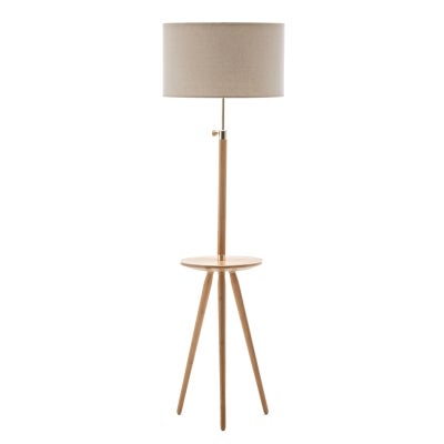Alex Bamboo Tripod Adjustable Floor Lamp, Natural / Beige