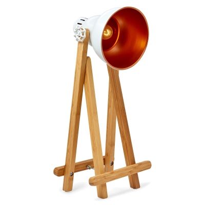 Laurieton Metal & Bamboo Table Lamp, Natural / White