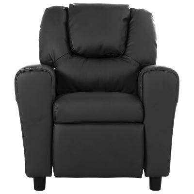 Ionian Faux Leather Kids Recliner Armchair, Black