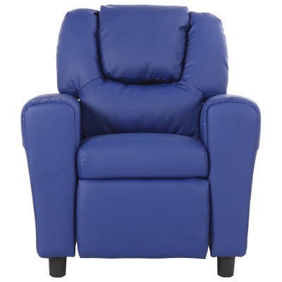 Ionian Faux Leather Kids Recliner Armchair, Blue