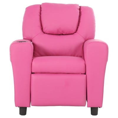 Ionian Faux Leather Kids Recliner Armchair, Pink