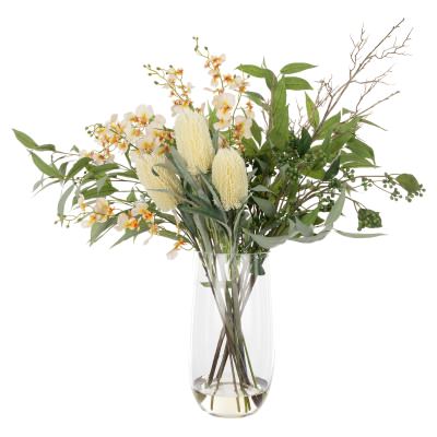 Rogue Artificial Dancing Orchid & Banksia Mix in Cindy Vase, Cream Flower