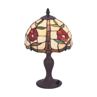 Rosa Tiffany Style Stained Glass Table Lamp, Extra Small