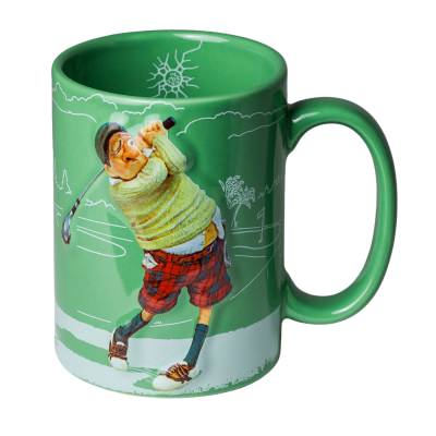 Guillermo Forchino Comic Art Ceramic Mug, The Golfer-I