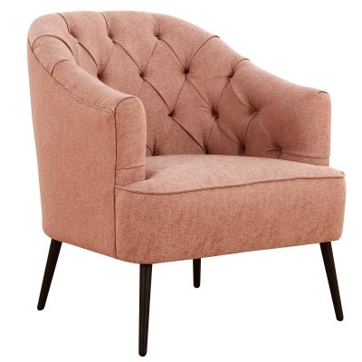 Maron Fabric Armchair, Blush