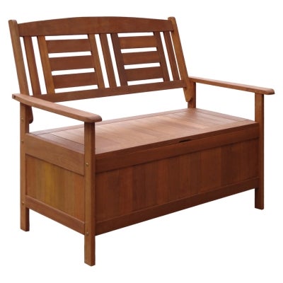 Barossa Shorea Timber Outdoor Storage Bench, 120cm