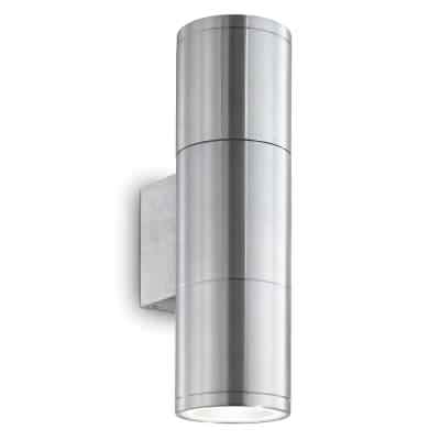 Gun IP44 Exterior Up / Down Wall Light, Small, Aluminium