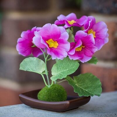 Set of 4 Artificial Table Poppy - Pink