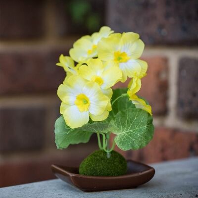 Set of 4 Artificial Table Poppy - Yellow