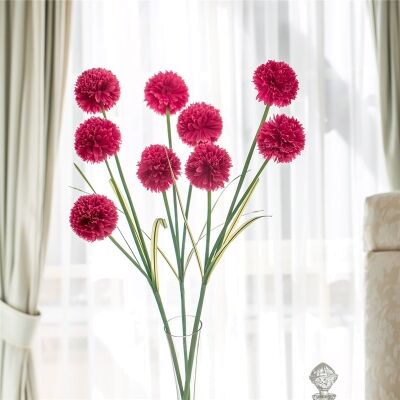 Set of 3 Three Head Artificial Hydrangeas - Hot Pink