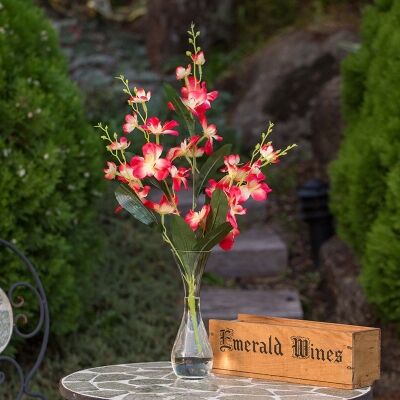 Set of 2 Small Artificial Freesias - Sunset Red