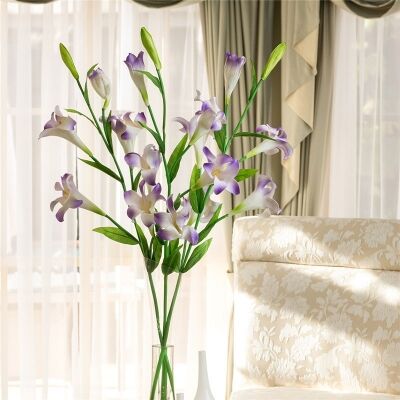 Set of 3 Six Head Artificial lilies - Purple