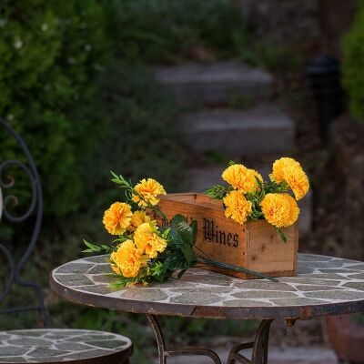 Set of 2 Artificial Carnations Bunches - Yellow