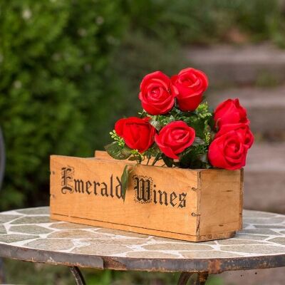 Set of 2 Seven Head Artificial Roses - Red