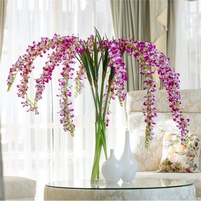 Set of 5 Artificial Ocean Orchid - Lilac White