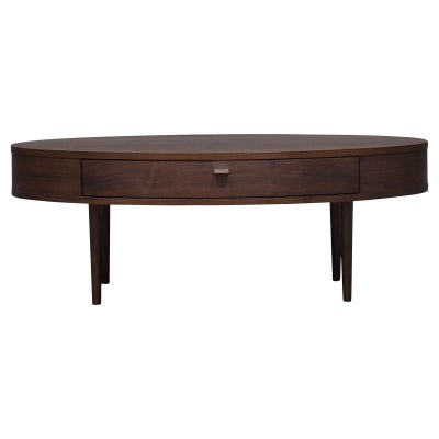 Hogue American Walnut Oval Coffee Table, 116cm