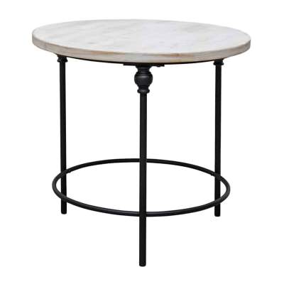 Lorette Timber & Iron French Round Hall Table, 60cm