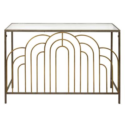 Achmony Mirror Topped Iron Console Table, 120cm