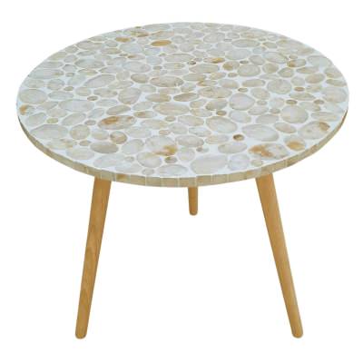 Elodie Mother of Pearl Inlaid Top Round Side Table