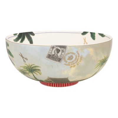 Pip Studio Heritage Palm Green Porcelain Bowl, 23cm