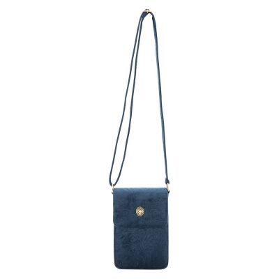 Pip Studio Quilted Velvet Fabric Phone Bag, Dark Blue