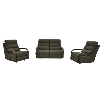 Seward 2+1+1 Seater Rhino Fabric Recliner Sofa & Rocking Chair Set, Clay